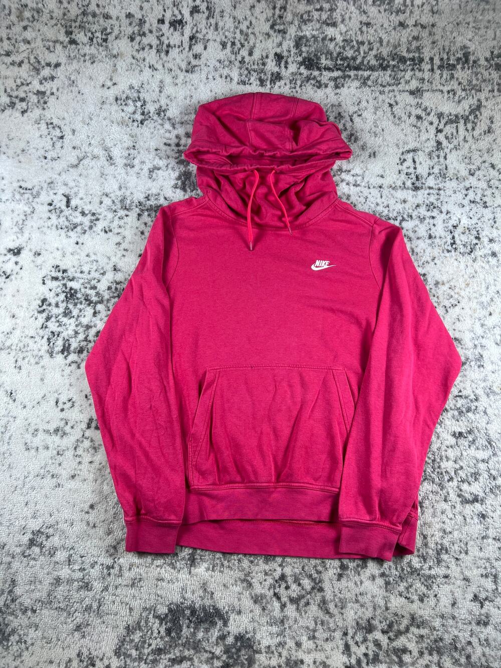 Nike Hoodie Womens XL Pink Funnel Neck Minimalist Futura Logo Sweatshirt Sports